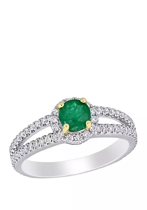 Cheap ๐งจ Emerald and Diamond Halo Split Shank Engagement Ring by Belk & Co. ๐ 3 Cheap ๐งจ Emerald and Diamond Halo Split Shank Engagement Ring by Belk & Co. ๐ - Image 3