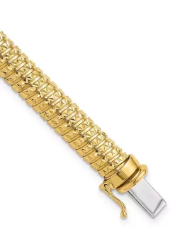 Hot Sale 👏 14K Two Tone Polished 7.5mm Diamond Cut Domed Bracelet by Belk & Co. 🌟