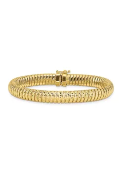 Hot Sale 👏 14K Two Tone Polished 7.5mm Diamond Cut Domed Bracelet by Belk & Co. 🌟 -DealsBelk & Co. Store Belk 39738