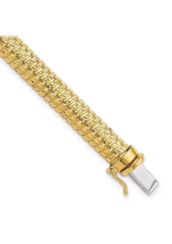 Hot Sale 👏 14K Two Tone Polished 7.5mm Diamond Cut Domed Bracelet by Belk & Co. 🌟 -DealsBelk & Co. Store Belk 39740