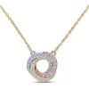 Budget 💯 1/4 ct. t.w. Diamond Interlaced Swirl Necklace in 3-Tone 14K Gold by Belk & Co. 🧨