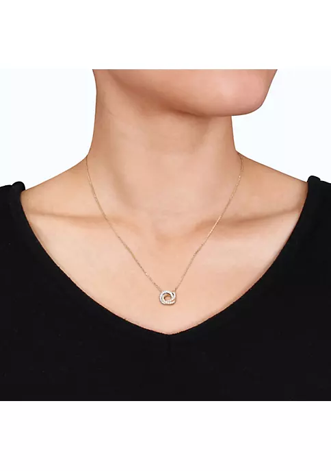 Budget ๐ฏ 1/4 ct. t.w. Diamond Interlaced Swirl Necklace in 3-Tone 14K Gold by Belk & Co. ๐งจ 2 Budget ๐ฏ 1/4 ct. t.w. Diamond Interlaced Swirl Necklace in 3-Tone 14K Gold by Belk & Co. ๐งจ - Image 2