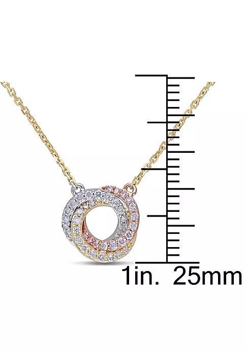 Budget ๐ฏ 1/4 ct. t.w. Diamond Interlaced Swirl Necklace in 3-Tone 14K Gold by Belk & Co. ๐งจ 3 Budget ๐ฏ 1/4 ct. t.w. Diamond Interlaced Swirl Necklace in 3-Tone 14K Gold by Belk & Co. ๐งจ - Image 3