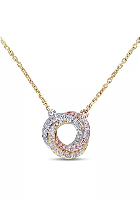 Budget ๐ฏ 1/4 ct. t.w. Diamond Interlaced Swirl Necklace in 3-Tone 14K Gold by Belk & Co. ๐งจ 5 Budget ๐ฏ 1/4 ct. t.w. Diamond Interlaced Swirl Necklace in 3-Tone 14K Gold by Belk & Co. ๐งจ - Image 5
