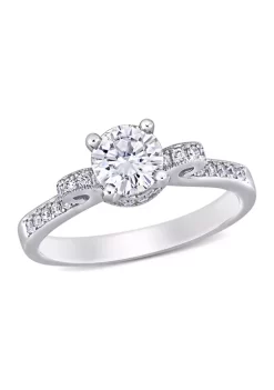 Promo ๐ Lab Created 3/4 ct. t.w. Moissanite and 1/4 ct. t.w. Diamond Engagement Ring in 14k White Gold by Belk & Co. ๐