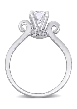 Promo 😉 Lab Created 3/4 ct. t.w. Moissanite and 1/4 ct. t.w. Diamond Engagement Ring in 14k White Gold by Belk & Co. 😀 -DealsBelk & Co. Store Belk 39758