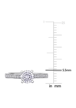 Promo 😉 Lab Created 3/4 ct. t.w. Moissanite and 1/4 ct. t.w. Diamond Engagement Ring in 14k White Gold by Belk & Co. 😀 -DealsBelk & Co. Store Belk 39759