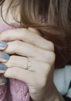 Promo 😉 Lab Created 3/4 ct. t.w. Moissanite and 1/4 ct. t.w. Diamond Engagement Ring in 14k White Gold by Belk & Co. 😀 -DealsBelk & Co. Store Belk 39760