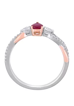 Cheapest 👏 2/5 ct. t.w. Ruby and 1/5 ct. t.w. Diamond 3 Stone Promise Ring in 14K White and Rose Gold by Belk & Co. 🤩 4 Cheapest 👏 2/5 ct. t.w. Ruby and 1/5 ct. t.w. Diamond 3 Stone Promise Ring in 14K White and Rose Gold by Belk & Co. 🤩 -DealsBelk & Co. Store Belk 39764