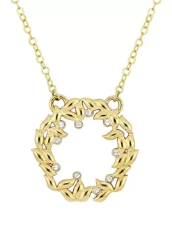 Coupon ๐ Textured Circle Of Life Necklace in 10K Yellow Gold with White Gold Accents by Belk & Co. โ