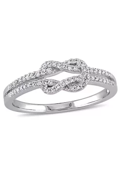 Best Pirce ⌛ 1/6 ct. t.w. Diamond Double Knot Ring in 14K White Gold by Belk & Co. 💯