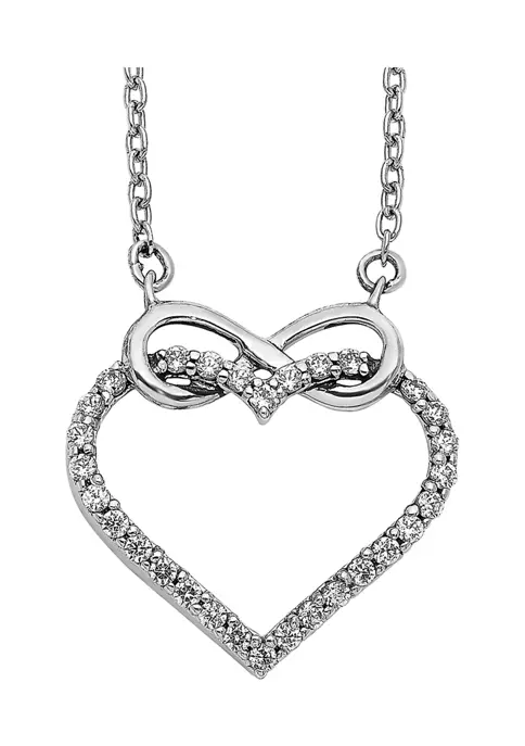Cheapest 🔔 1/4 ct. t.w. Diamond Heart Infinity 18 inch Necklace in 14K White Gold by Belk & Co. 😀 1 Cheapest 🔔 1/4 ct. t.w. Diamond Heart Infinity 18 inch Necklace in 14K White Gold by Belk & Co. 😀