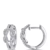 Cheap 😉 1/4 ct. t.w. Diamond Ribbon Knot Hoop Earrings in 10K White Gold by Belk & Co. ❤️