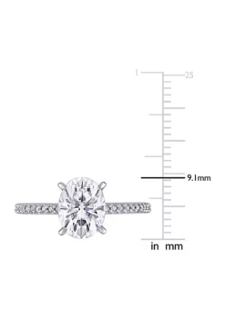Top 10 🔔 Lab Created 2 ct. t.w. Oval-Cut Moissanite and 1/10 ct. t.w. Diamond Engagement Ring in 14k White Gold by Belk & Co. 🎁 -DealsBelk & Co. Store Belk 398