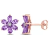 Deals 😀 2.4 ct. t.g.w. Amethyst and Diamond Accent Floral Stud Earrings in 14K Rose Gold by Belk & Co. 🎁
