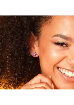 Deals 😀 2.4 ct. t.g.w. Amethyst and Diamond Accent Floral Stud Earrings in 14K Rose Gold by Belk & Co. 🎁 -DealsBelk & Co. Store Belk 39814