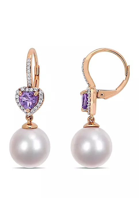 Coupon ๐ 11 mm-12 mm Cultured Freshwater Pearl, 4/5 ct. t.w. Amethyst and 1/5 ct. t.w. Diamond Heart Drop Earrings in 10k Rose Gold by Belk & Co. ๐ 2 Coupon ๐ 11 mm-12 mm Cultured Freshwater Pearl, 4/5 ct. t.w. Amethyst and 1/5 ct. t.w. Diamond Heart Drop Earrings in 10k Rose Gold by Belk & Co. ๐ - Image 2