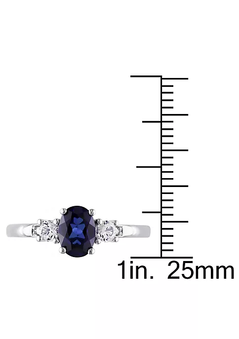 Best Pirce ๐ 1.57 ct. t.g.w. Created Blue and White Sapphire and 1/10 ct. t.w. Diamond 3-Stone Ring in 10K White Gold by Belk & Co. ๐ฏ 4 Best Pirce ๐ 1.57 ct. t.g.w. Created Blue and White Sapphire and 1/10 ct. t.w. Diamond 3-Stone Ring in 10K White Gold by Belk & Co. ๐ฏ - Image 4