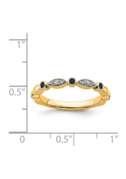 Budget ⭐ 1/10 ct. t.w. Lab Created Sapphire, 0.054 ct. t.w. Diamonds Stackable Expressions Ring in 14K Gold by Belk & Co. 🛒 -DealsBelk & Co. Store Belk 39831