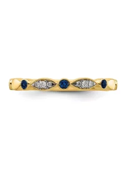 Budget ⭐ 1/10 ct. t.w. Lab Created Sapphire, 0.054 ct. t.w. Diamonds Stackable Expressions Ring in 14K Gold by Belk & Co. 🛒 -DealsBelk & Co. Store Belk 39832