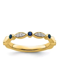 Budget ⭐ 1/10 ct. t.w. Lab Created Sapphire, 0.054 ct. t.w. Diamonds Stackable Expressions Ring in 14K Gold by Belk & Co. 🛒 -DealsBelk & Co. Store Belk 39833