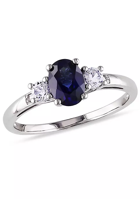 Best Pirce ๐ 1.57 ct. t.g.w. Created Blue and White Sapphire and 1/10 ct. t.w. Diamond 3-Stone Ring in 10K White Gold by Belk & Co. ๐ฏ 5 Best Pirce ๐ 1.57 ct. t.g.w. Created Blue and White Sapphire and 1/10 ct. t.w. Diamond 3-Stone Ring in 10K White Gold by Belk & Co. ๐ฏ - Image 5