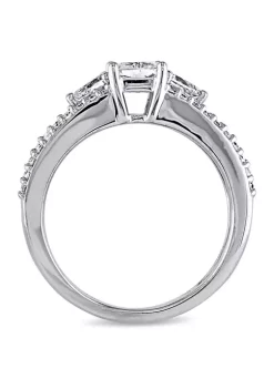 Best Sale 💯 1 ct. t.w. Diamond Radiant Cut 3-Stone Split Shank Engagement Ring in 14k White Gold by Belk & Co. ✨ -DealsBelk & Co. Store Belk 39842