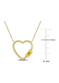 Best Pirce 😀 1/3 CT TGW Yellow Sapphire Open Heart Necklace in 10k Yellow Gold by Belk & Co. 🧨 -DealsBelk & Co. Store Belk 39848