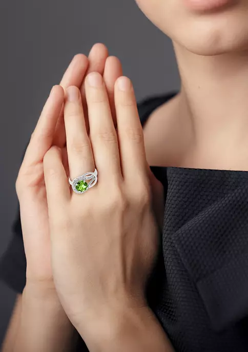 Best Sale ❤️ 10K White Gold Peridot and 1.7 ct. t.w. Diamond Accent Ring by Belk & Co. ⭐ 2 Best Sale ❤️ 10K White Gold Peridot and 1.7 ct. t.w. Diamond Accent Ring by Belk & Co. ⭐ - Image 2