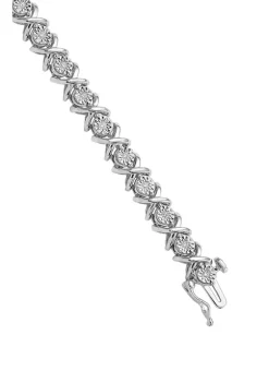 Hot Sale ⌛ 1/4 ct. t.w. Diamond X Bracelet in Rhodium Plated Sterling Silver by Belk & Co. 👏 6 Hot Sale ⌛ 1/4 ct. t.w. Diamond X Bracelet in Rhodium Plated Sterling Silver by Belk & Co. 👏 -DealsBelk & Co. Store Belk 39857