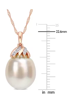 Wholesale 😍 9-10MM South Sea Cultured Pearl and Diamond Accent Necklace in 14k Rose Gold by Belk & Co. 👍 -DealsBelk & Co. Store Belk 39861