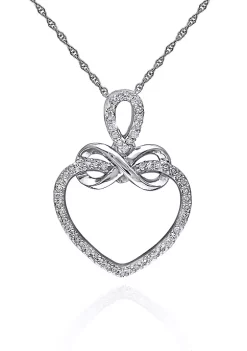 Best Pirce ❤️ Diamond Infinity Heart Pendant in 10k White Gold by Belk & Co. 🎁 -DealsBelk & Co. Store Belk 39866