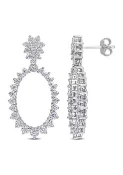 Promo 🧨 2.3 ct. t.w. Created Moissanite Hoop Dangle Earrings in Sterling Silver by Belk & Co. 😍