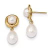 Promo 💯 14K Yellow Gold 5-7mm White Button/Rice Freshwater Cultured Pearl Dangle Post Earrings by Belk & Co. 👏