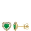 Top 10 💯 Emerald and 1/5 ct. t.w. Diamond Halo Heart Earrings by Belk & Co. 🎉
