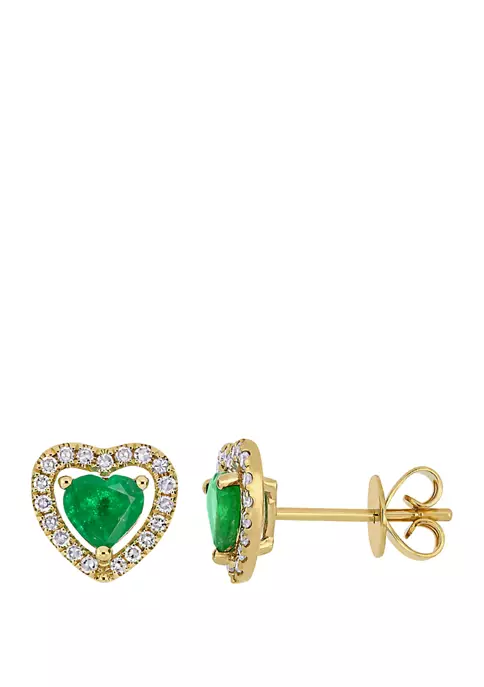 Top 10 💯 Emerald and 1/5 ct. t.w. Diamond Halo Heart Earrings by Belk & Co. 🎉 1 Top 10 💯 Emerald and 1/5 ct. t.w. Diamond Halo Heart Earrings by Belk & Co. 🎉