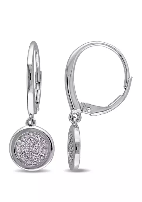 Buy ✨ 1/5 ct. t.w. Diamond Circle Drop Earrings in 10K White Gold by Belk & Co. ✨ 3 Buy ✨ 1/5 ct. t.w. Diamond Circle Drop Earrings in 10K White Gold by Belk & Co. ✨ - Image 3