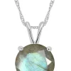 Best deal 🤩 Sterling Silver 8mm Round Labradorite Pendant Necklace by Belk & Co. 👏