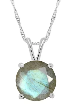 Best deal 🤩 Sterling Silver 8mm Round Labradorite Pendant Necklace by Belk & Co. 👏