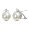 Deals 🎁 12-12.5mm South Sea Cultured Pearl and 3/8 CT TW Diamond Clip-Back Earrings in 14k White Gold by Belk & Co. 🎉