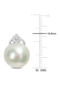Deals 🎁 12-12.5mm South Sea Cultured Pearl and 3/8 CT TW Diamond Clip-Back Earrings in 14k White Gold by Belk & Co. 🎉 -DealsBelk & Co. Store Belk 39933