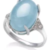 New 🎁 Milky Aquamarine and Diamond Accent Ring in Sterling Silver by Belk & Co. 🔔