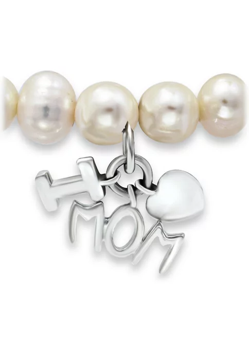 Outlet 😀 Fresh Water Pearl Mom Charm Bracelet in Sterling Silver by Belk & Co. 🌟 2 Outlet 😀 Fresh Water Pearl Mom Charm Bracelet in Sterling Silver by Belk & Co. 🌟 - Image 2