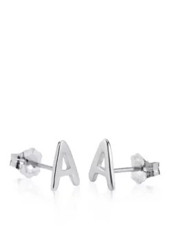 New 🛒 Sterling Silver A Initial Earrings by Belk & Co. 😉