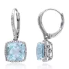 Wholesale 👍 Sterling Silver Blue Topaz and Diamond Earrings by Belk & Co. 🧨