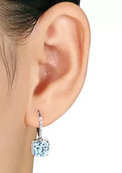 Wholesale 👍 Sterling Silver Blue Topaz and Diamond Earrings by Belk & Co. 🧨 -DealsBelk & Co. Store Belk 4050