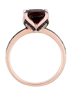New 🎁 3.1 ct. t.w. Garnet, 1/10 ct. t.w. Black Diamond Accent Ring in by Belk & Co. ⌛ -DealsBelk & Co. Store Belk 4058