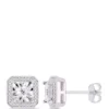 Deals 🎁 1/10 ct. t.w. Diamond Accent Square Halo Earrings in Sterling Silver by Belk & Co. 🎁