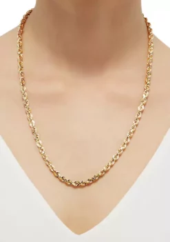 Flash Sale 😀 5 Millimeter Supreme Glitter Rope Chain Necklace in 14K Yellow Gold by Belk & Co. ⌛ -DealsBelk & Co. Store Belk 4068