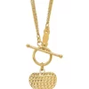 Promo 🤩 3-Strand Diamond-Cut Heart Toggle Necklace in 14K Yellow Gold by Belk & Co. 🧨